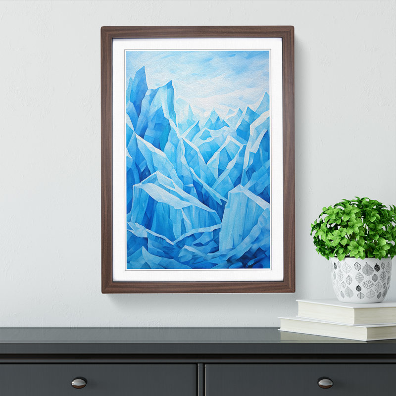 Glacier Cubism - Framed Print, Walnut, 46cm H x 34cm W x 2cm D