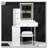 29.2" Small Space Vanity Table with LED Mirror, Power Station, Hair Dryer Bracket and Stool
