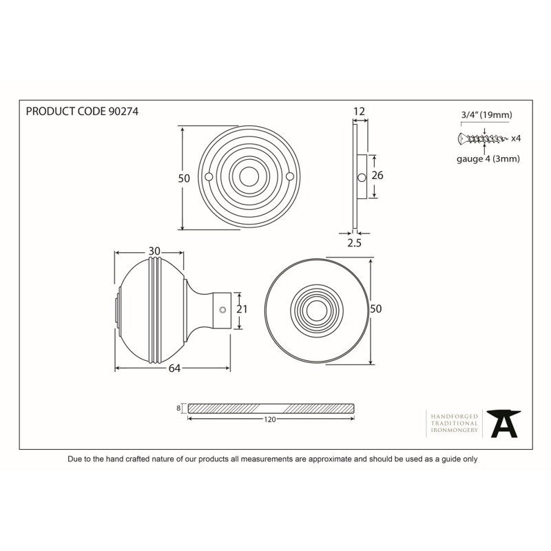Prestbury Dummy Knobset, Polished Chrome