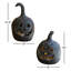 SET OF TWO BLACK CLAY JACK-O-LANTERNS