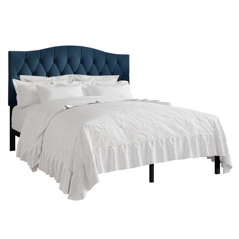 Jayquin Upholstered Platform Bed, King, Blue