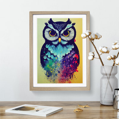 Owl Splash No.2 Abstract - Framed Print