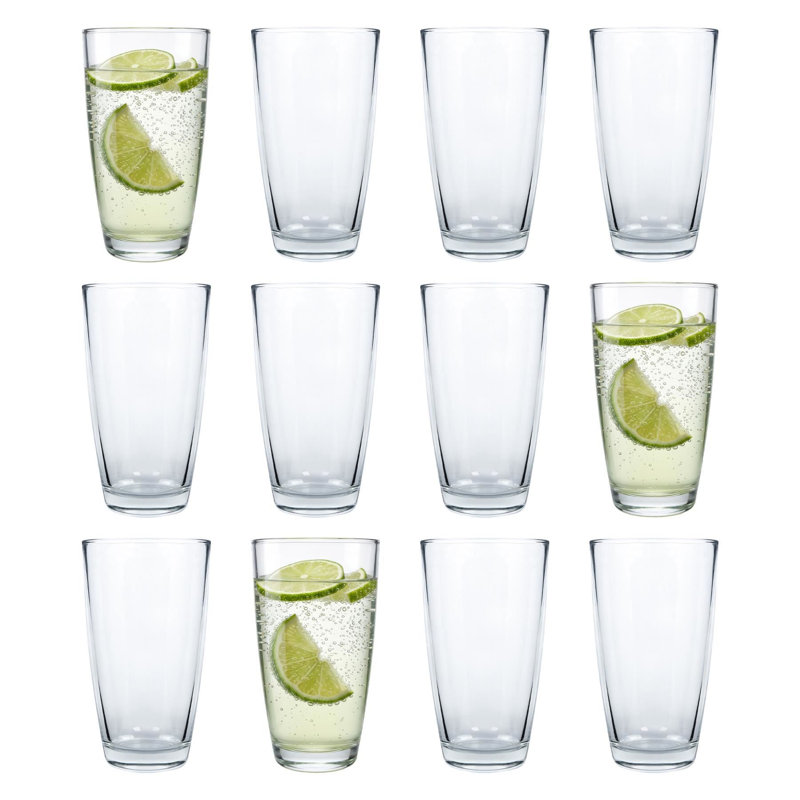 Argon Tableware Conical Glass Tumblers, Pack of 12, 400ml