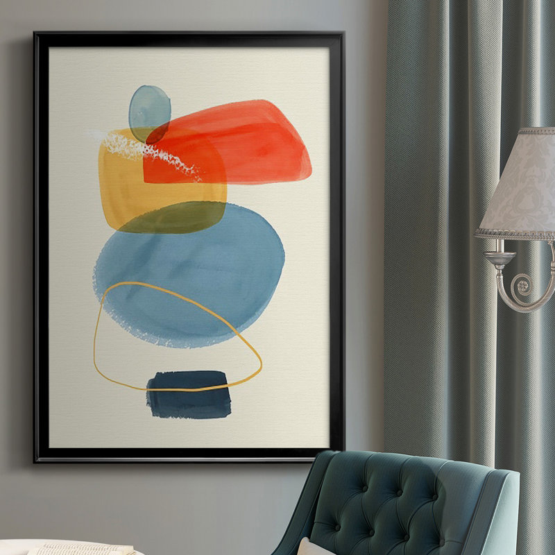 Ensemble de couleurs vives I - impression d'un seul cadre photo, Noir, H 24,5 po x l 18,5 po, Pas de tapis