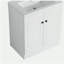 Lavabo de salle de bain autoportant 30 po en résine blanche et 2 portes d'armoire à fermeture en douceur-120102363-120102362