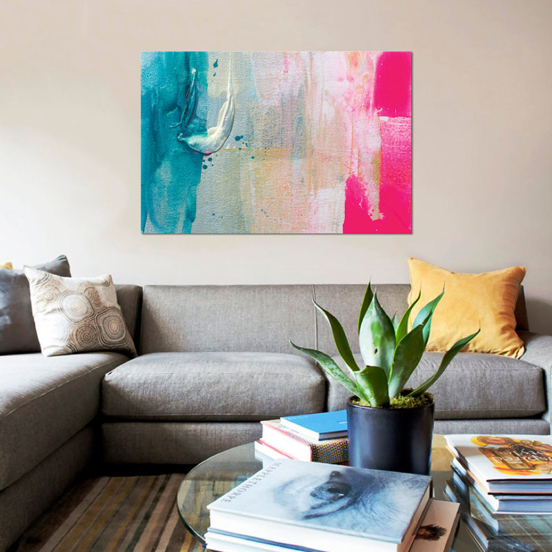 « ocean series iii », reproduction sur toile, H 18 po x l 26 po x P 1,5 po, Toile avec cadre noir, Pas de tapis