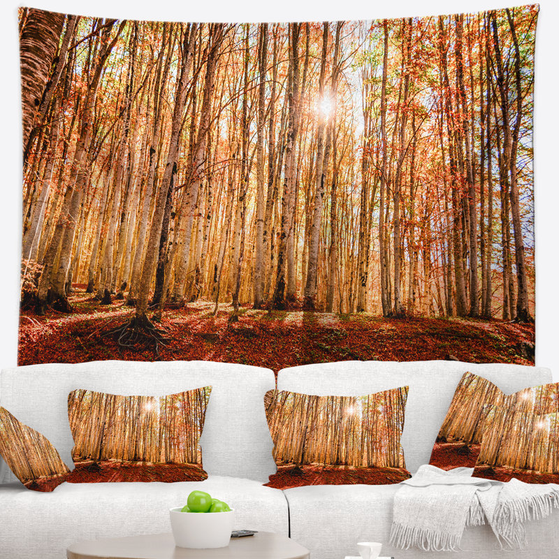 Tapisserie de forêt, H 32 po x l 39 po