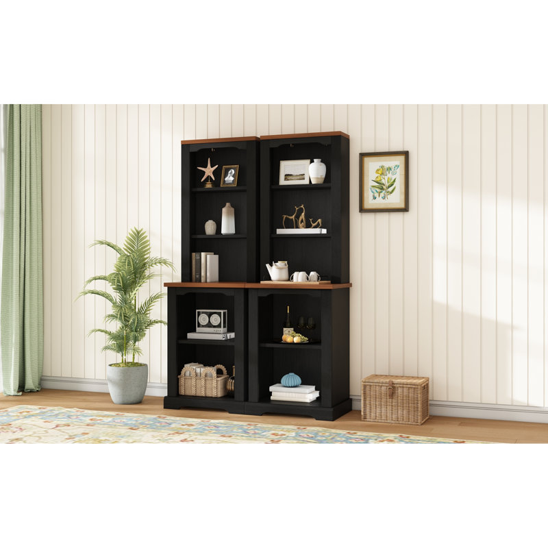 Piece Bookcases With Storage, Mdf Modern Curved Display For Home