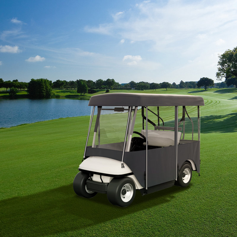 Golf Cart Enclosure, With 4-Sided Fairway Deluxe, 300D Waterproof Driving Enclosure With Transparent Windows, Fit For 2+2 Seats Golf Carts (Roof Up To 78.7''L)