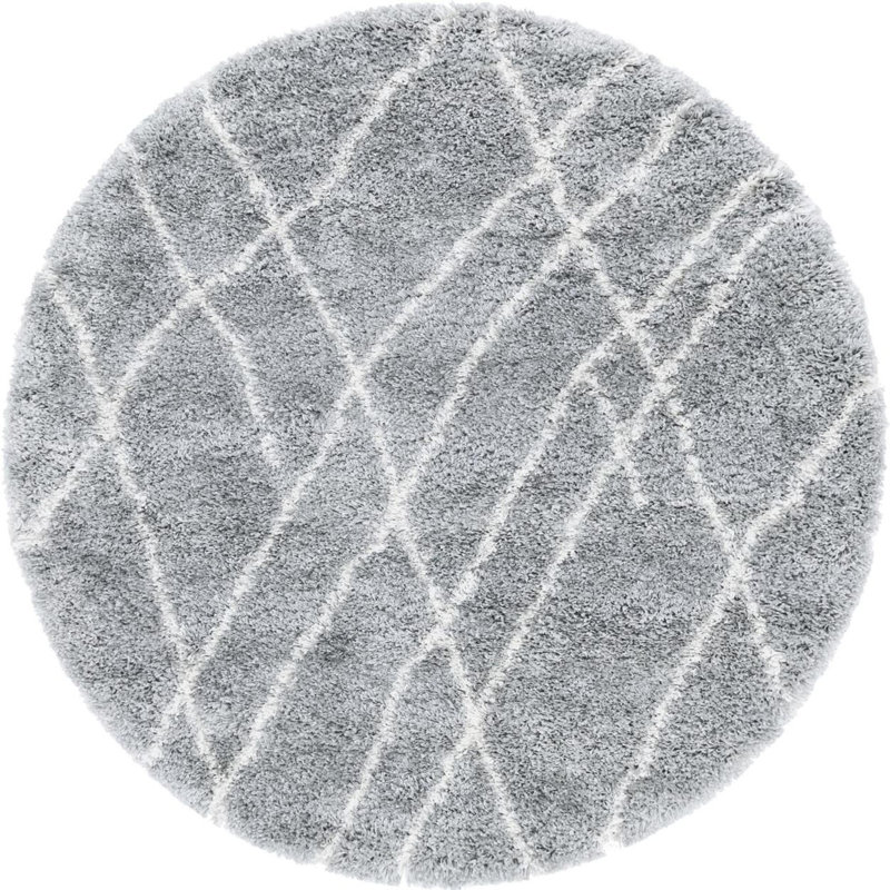 Striped Indoor Rug, Round 5'1"