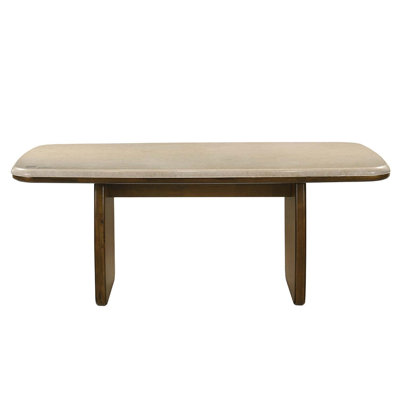 Rectangular Dining Table, Natural Marble & Vintage Oak