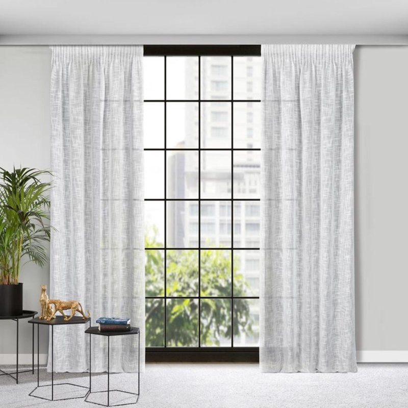 Room Darkening Curtain Single Panel, White Tape
