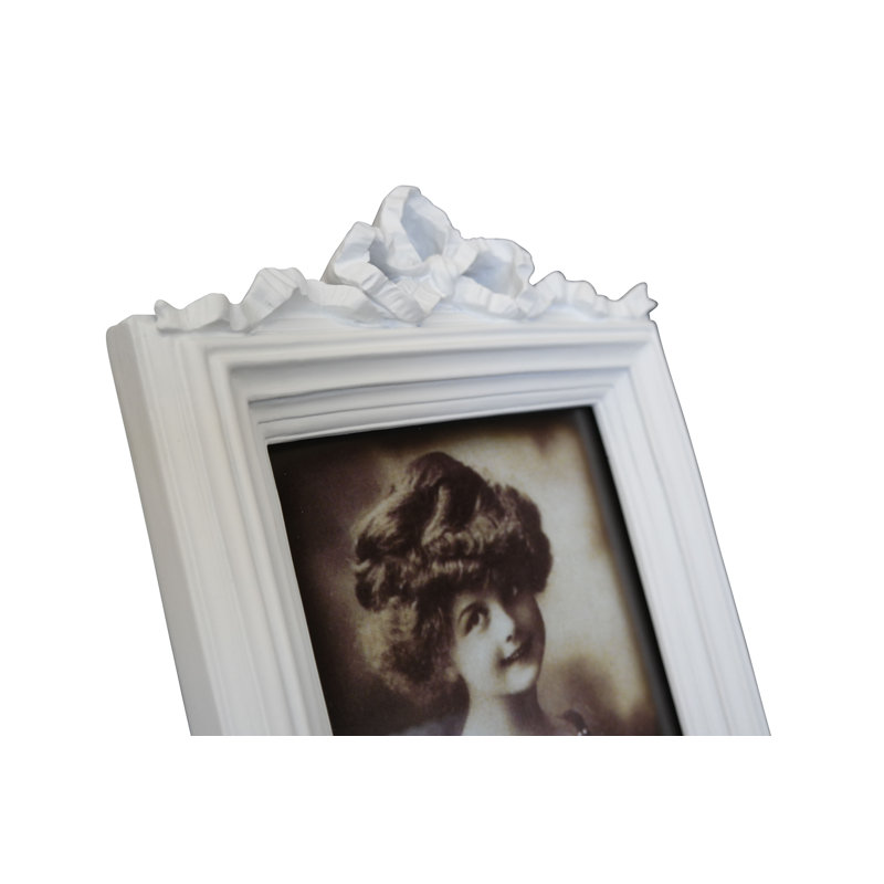 White Ceramic Embossed Picture Frame, 11cm x 14cm