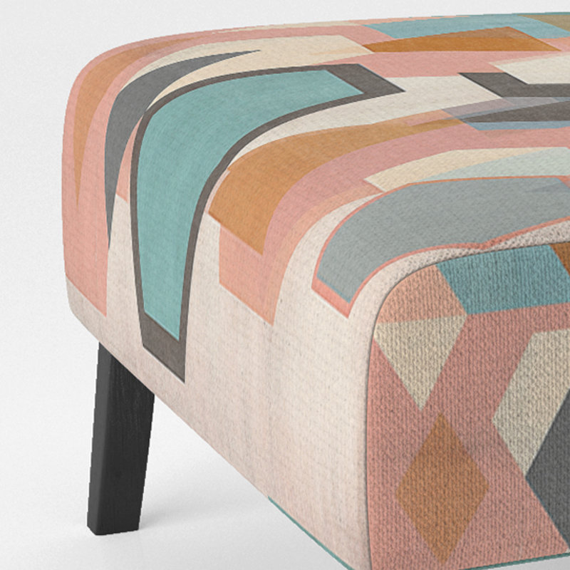 Fauteuil de chambre à motif géométrique à motif hexagonal I - tapissier, Mélange de polyester beige