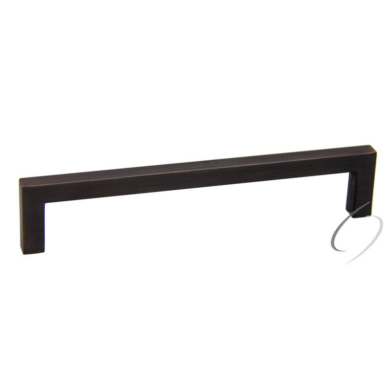 Poignée barre Modern Square 6 3/10 "Center to Center, Bronze huilé, 5"