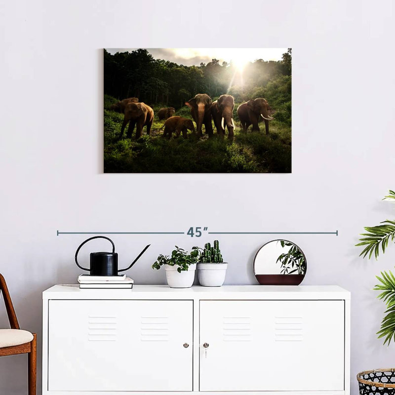 Brampt Asian Elephant Herd, 20" H x 30" W