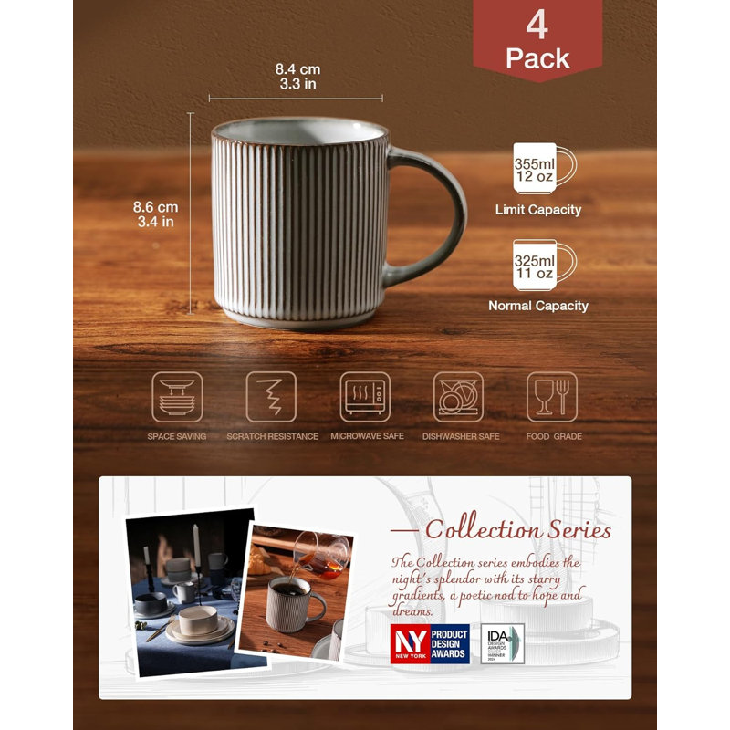 Delaenie Stoneware Coffee Mug, Smoky Blue