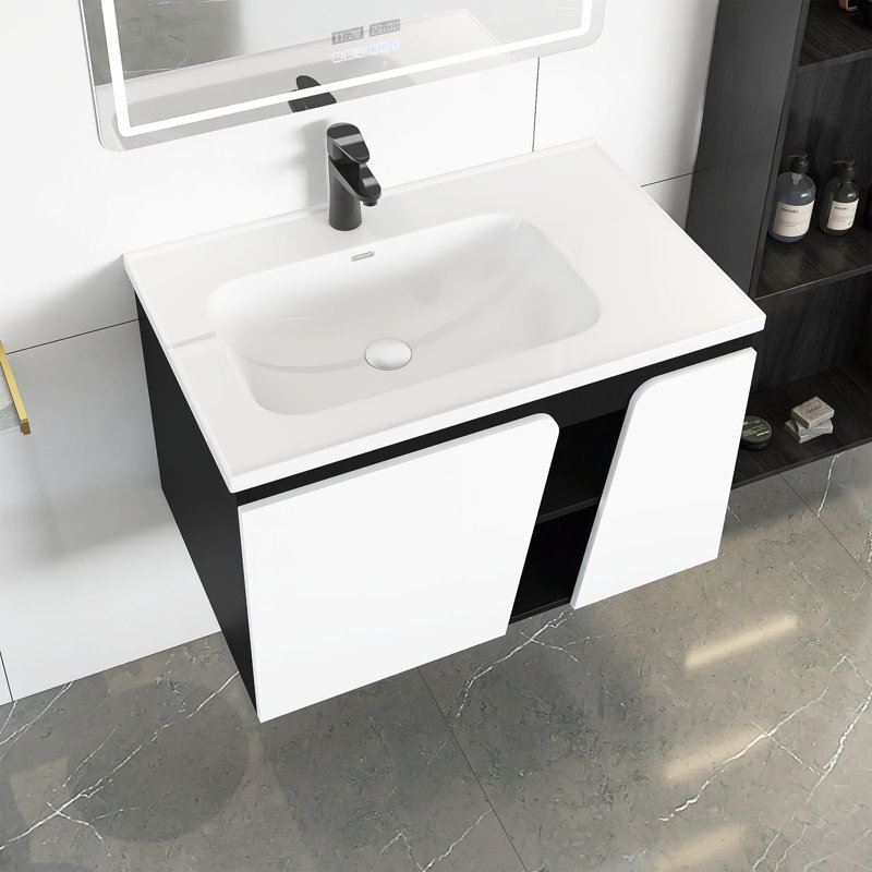 Meuble-lavabo mural 32 po avec lavabo en céramique