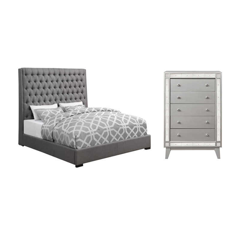Ensemble de chambre à coucher 2 pièces avec coffre Musetta, Grand