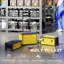 Système de rangement 3 en 1, boîte à outils empilable en acier, jaune