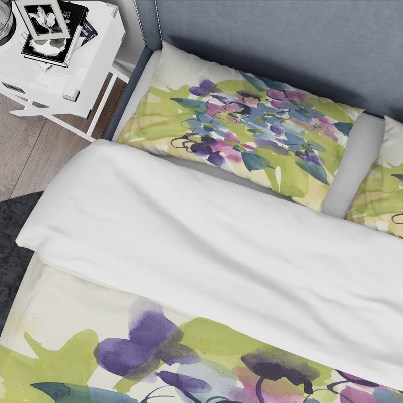 Spring Bouquet I - Ensemble de housse de couette traditionnel - Microfibre de polyester, Housse simple + 1 taie décorative