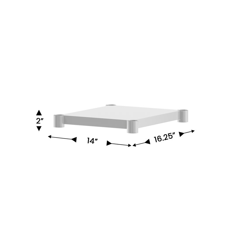Galvanized Steel Adjustable Add-On Work Table Restaurant Shelf for Work Tables, 18" x 24"