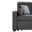 Canapé-lit 70 po en lin avec double port USB et 4 coussins décoratifs