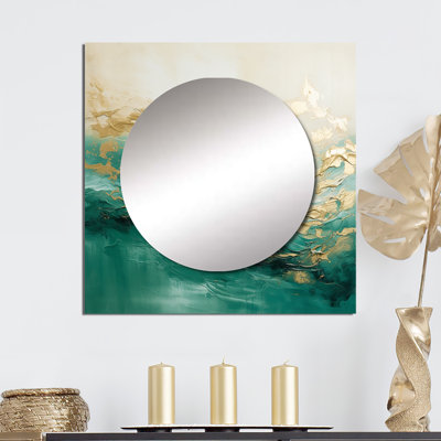 Corneluis Soft Wave Fusion II - Abstract Shapes Large Square Mirror For Wall Art Decor