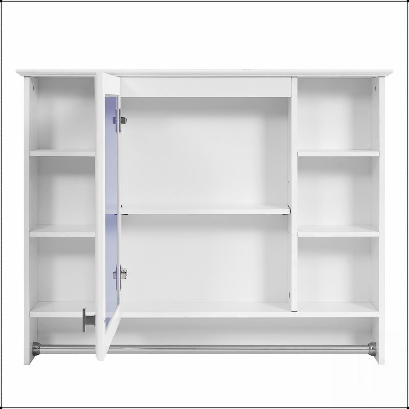 Armoire de salle de bain 3 en 1 avec tablette réglable, porte à fermeture en douceur et miroir haute définition pour meubles-lavabos modernes