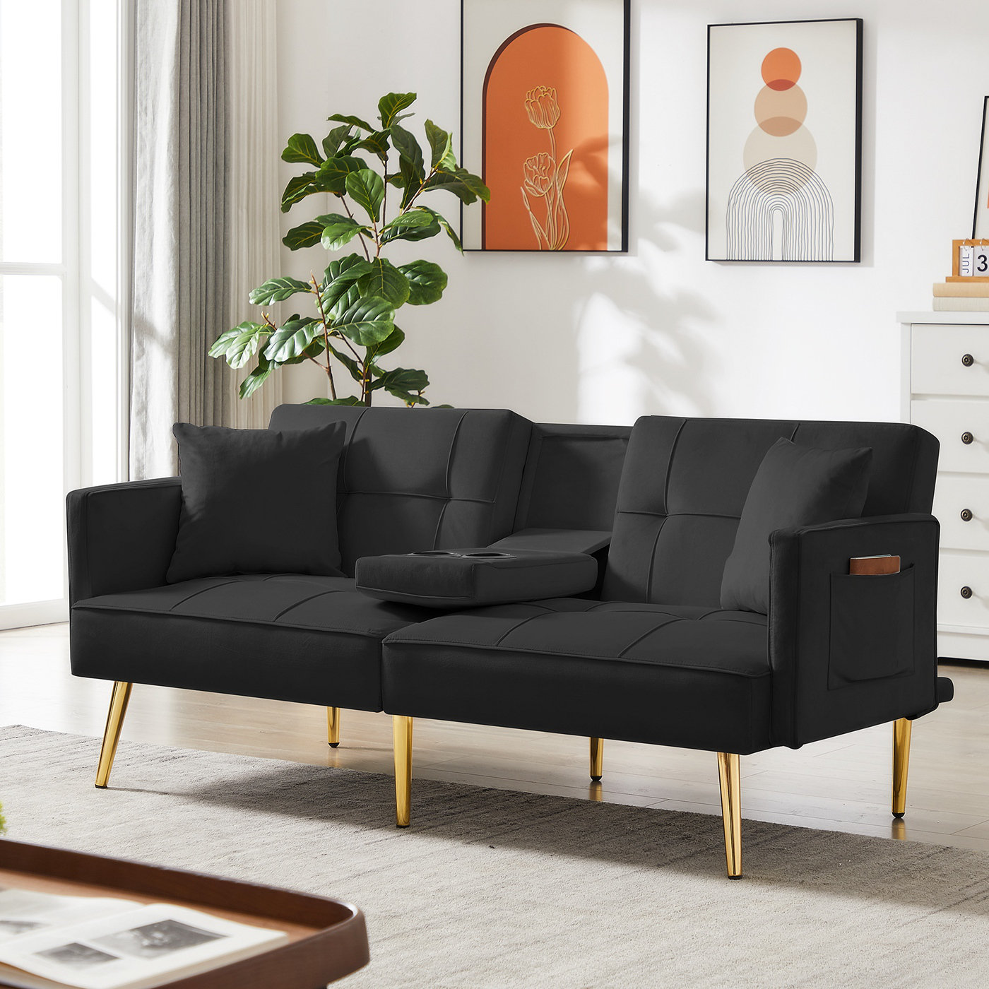 GZMWON 69.31'' Velvet Modern Living Room Sofa Comfy Couch Wayfair