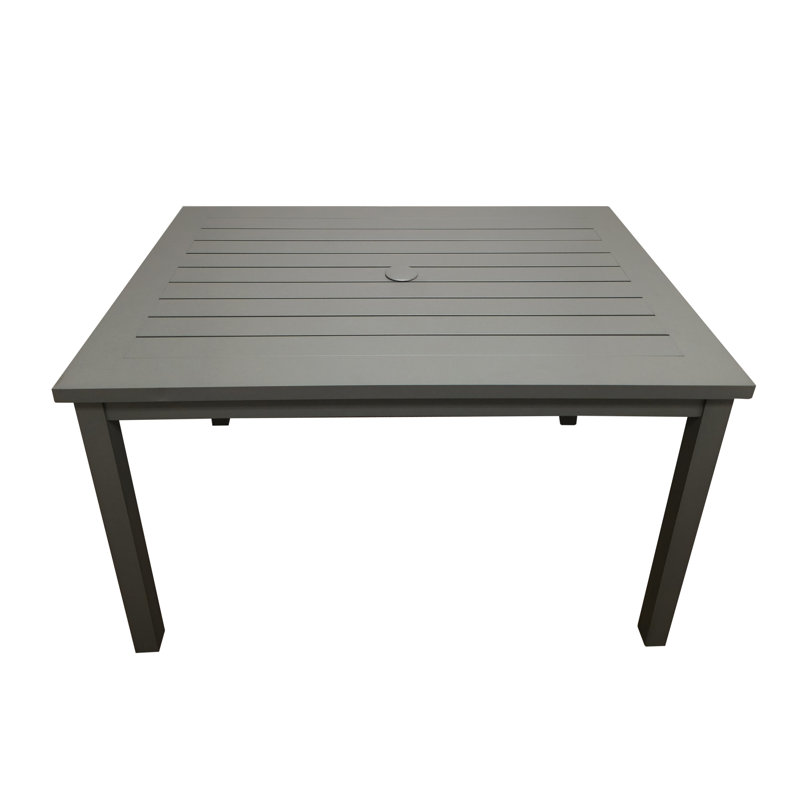 Table de salle à manger en aluminium, Noir, L 33,5 po x L 48 po x H 29 po