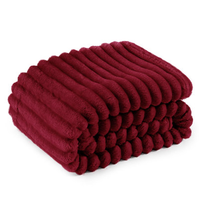 Jeté de lit en flanelle pour fille, couverture douce et confortable 300 GSM pour dortoir et décoration intérieure, bourgogne, cadeau toutes saisons