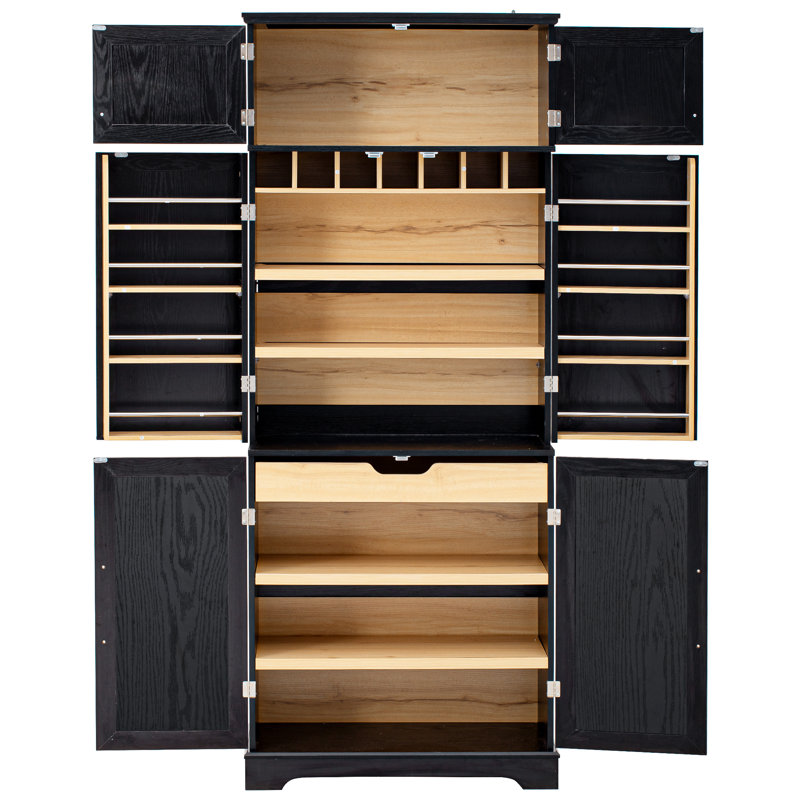 Garde-manger 78 po avec tablettes, Noir