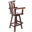 Tabouret de bar rustique - fabrication en bois de sapin, chaise avec dossier étoile décorative, repose-pieds, accoudoir large, tabouret de cuisine rustique, chaise de bistro haute pour salle à manger, restaurant, pub