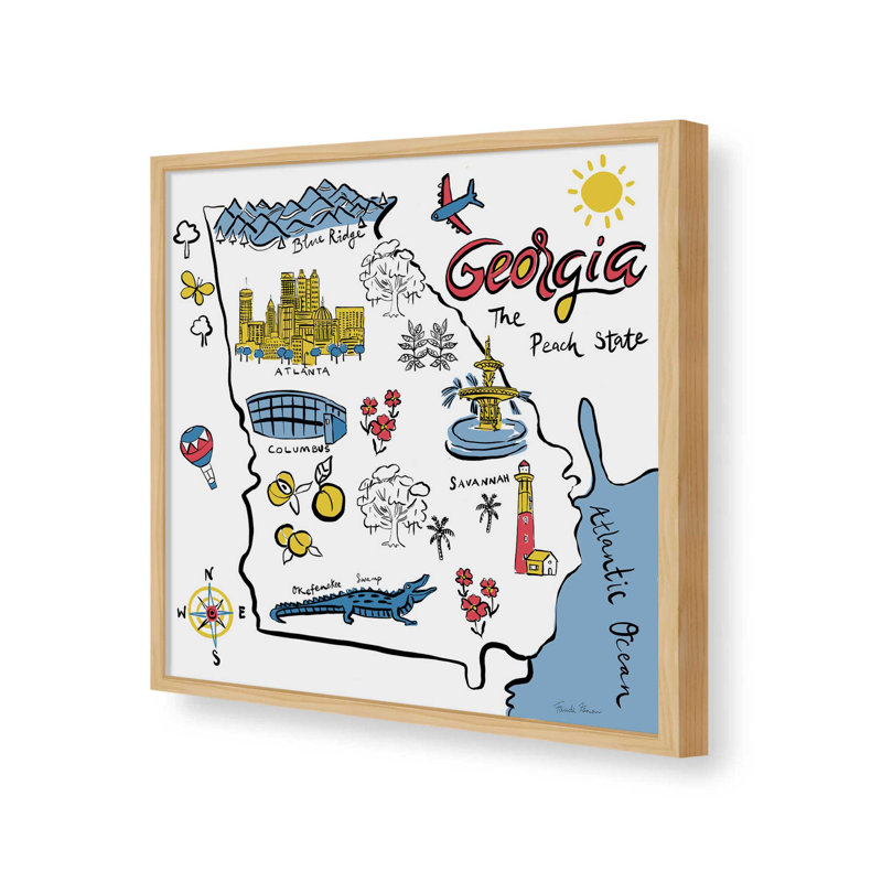 Reproduction d'art «Georgia» par Farida Zaman, H 12 po x l 12 po, Érable