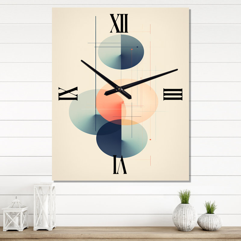 Horloge murale rétro géométrique I, H 32 po x l 24 po x P 1 po