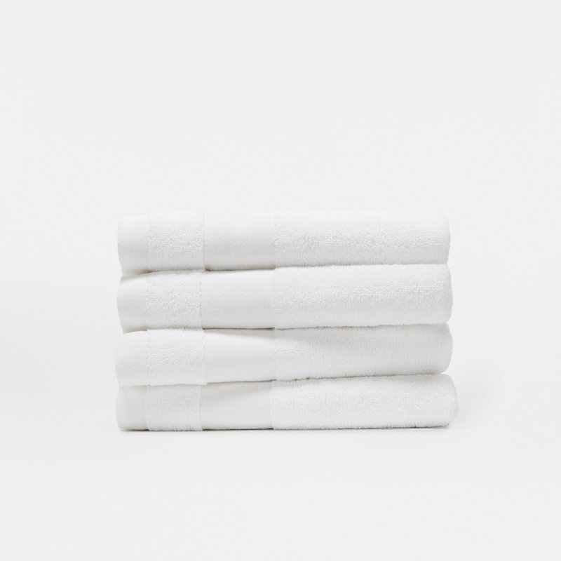 Ensemble de 4 essuie-mains 100% coton, Blanc