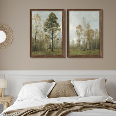Art mural encadré Premium Premium Fine Art Antique Classic pour chambre à coucher - 26 po x 36 po avec ensemble de 2 tapis