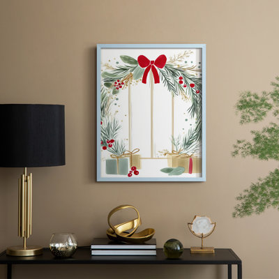 «Christmas Holiday Art CMXV III», reproduction d'art encadrée - bois massif