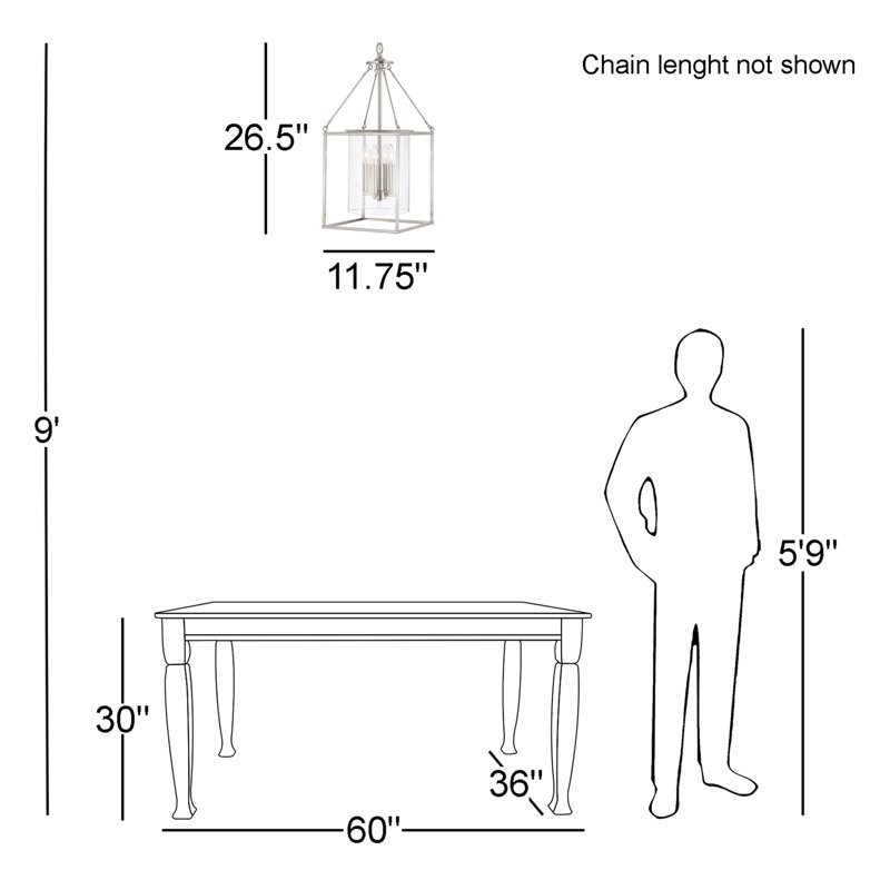 Independent 4 - Light Lantern Pendant, Brushed Nickel