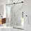 Cass 56-60" W x 76" H Sliding Frameless Shower Door with 3/8" Clear Glass