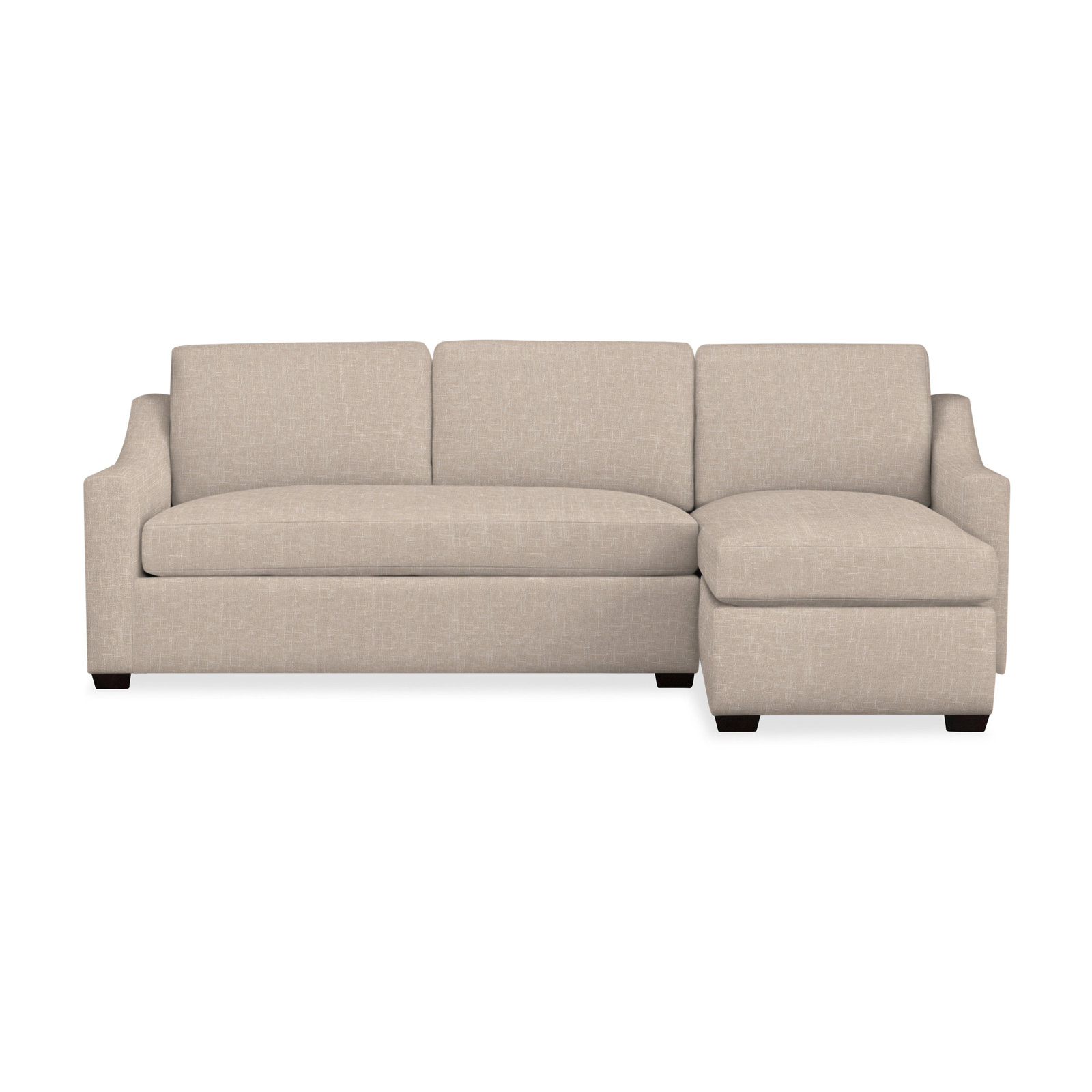 Cranbrook Upholstered Chaise L-Sectional, Lena Sand Performance Linen Blend, Right Hand Facing