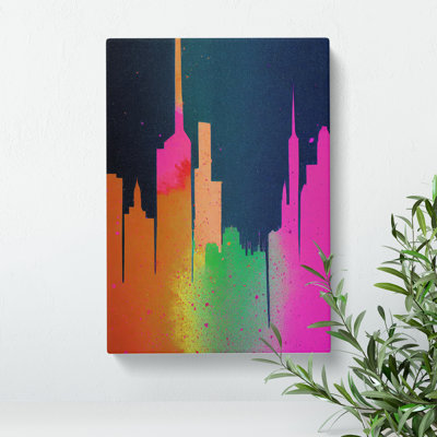 XC1022-1410X City Skyline Colours No.2 Abstract - Wrapped Canvas Print