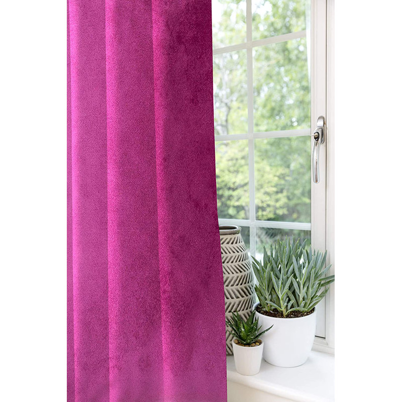 Socotrine Blackout Curtain Pair, Width 116 x Drop 137cm, Pink