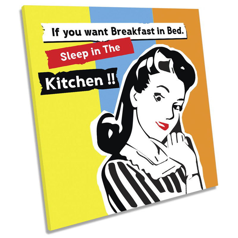 Z1915 Mother Funny Kitchen - Wrapped Canvas Print, 40.6cm H x 40.6cm W x 2cm D