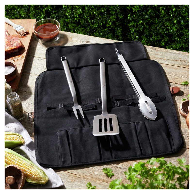 ZWILLING BBQ ChefS Tool Black Waxed Canvas Storage Wrap