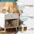 22.6" Tall End Side Tables, Nightstand, with Storage Drawer and Shelf 