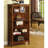 Transitional Media Shelf Five Convenient  Open Shelves, Oak