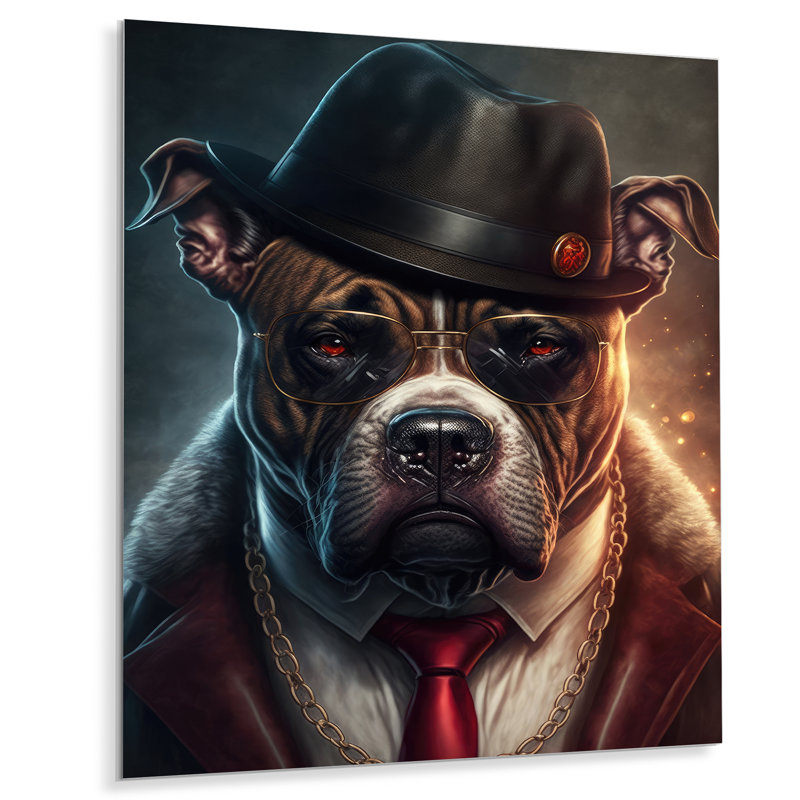 Décoration murale Herv Mafia Pitbull III - Animaux, H 20 po x l 12 po x P 1 po