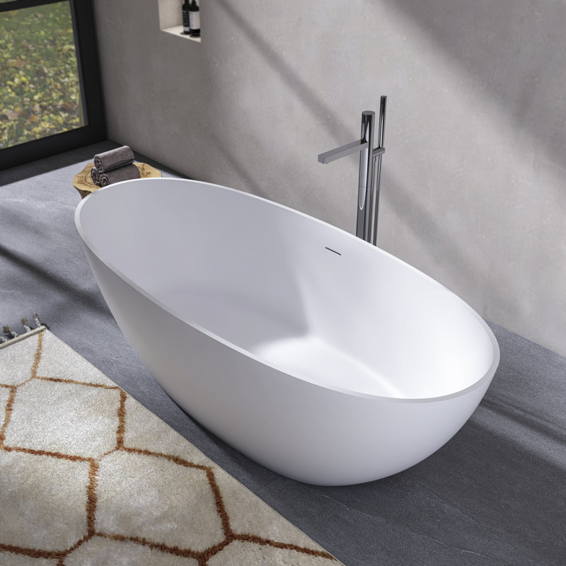 Baignoire de trempage autoportante 71 po. X 30,4 po. Blanche matte, 71 po x 30,4 po, Blanc mat